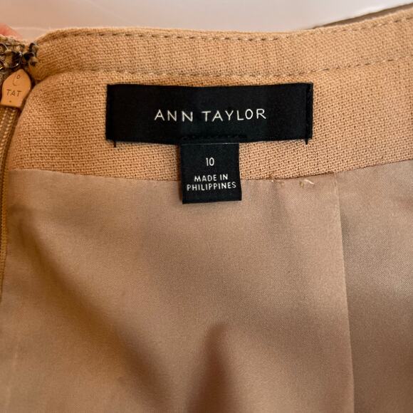 ANN TAYLOR Belted Wrap Midi Skirt in Tan Women's Size 10 - Picture 8 of 10